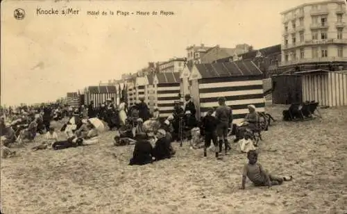 Ak Knokke Heist Heyst Knocke sur Mer Westflandern, Hotel de la Plage, Ruhestunde