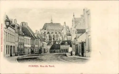 Ak Furnes Veurne Westflandern, Rue du Nord