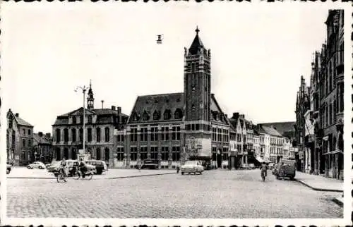 Ak Roeselare Roeselaere Rousselare Roulers Westflandern, Hotel de Ville, Grand Place