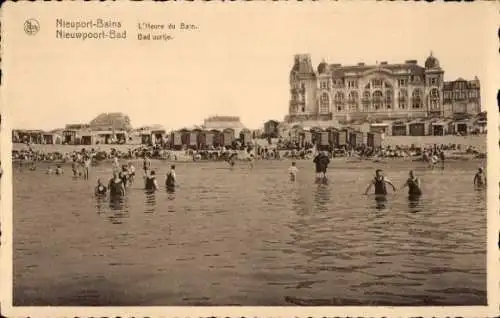 Ak Nieuport Bains Nieuwpoort Westflandern, Badestrand, Hotel