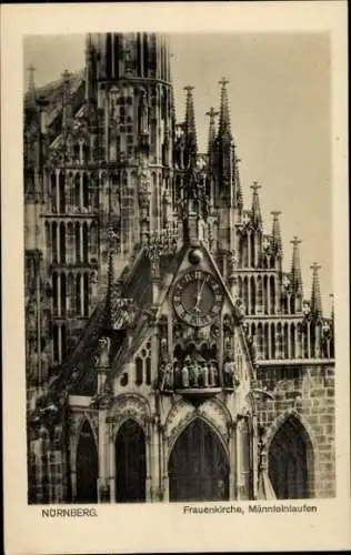 Ak Nürnberg in Mittelfranken, Frauenkirche, Männleinlaufen