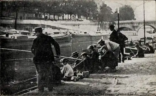 Ak Paris I Louvre, Angler