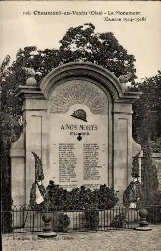 Ak Chaumont en Vexin Oise, Monument Guerre 1914-1918