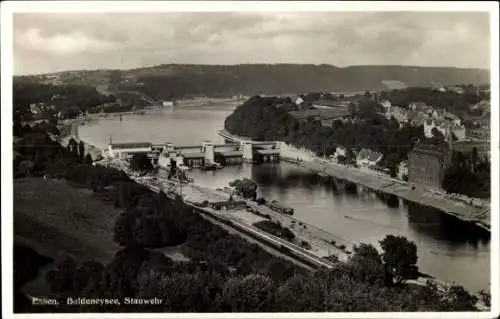 Ak Essen im Ruhrgebiet, Baldeneysee, Stauwehr