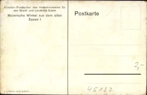 Ak Essen im Ruhrgebiet, Teilansicht, Malerischer Winkel