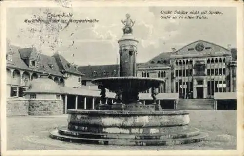 Ak Essen im Ruhrgebiet, Marktbrunnen, Margaretenhöhe