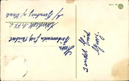 Ak Glückwunsch Neujahr, Schornsteinfeger, Leiter, Handabdruck