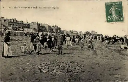 Ak Saint Aubin sur Mer Calvados, Councours sur la plage