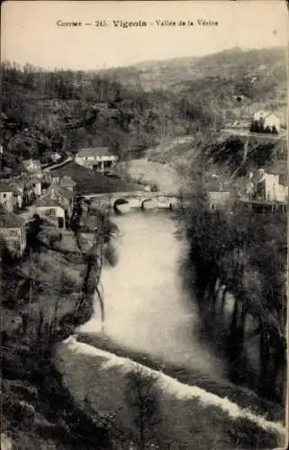 Ak Vigeois Corrèze, Panorama, Vallee de la Vezere