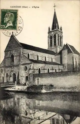 Ak Lignières Cher, Kirche