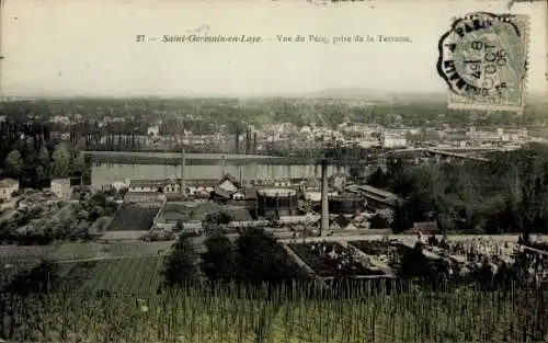 Ak Saint Germain en Laye Yvelines, de Pecq, prise de la Terrasse