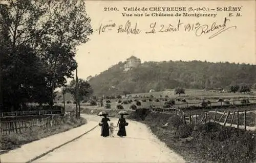 Ak Saint Rémy lès Chevreuse Yvelines, Vue sur le Chateau de Montgomery