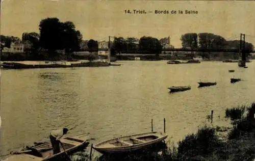 Ak Triel sur Seine Yvelines, Seineufer