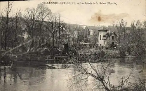 Ak Villennes sur Seine Yvelines, Les bords de la Seine, Nouree