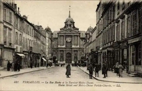 Ak Versailles Yvelines, La Rue Hoche, Paroisse Notre Dame