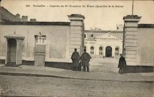 Ak Versailles Yvelines, Caserne du 20e Escadron du Train, Quartier de la Reine, Eingangstor