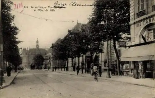 Ak Versailles Yvelines, Rue Saint Pierre, Rathaus, Geschäfte