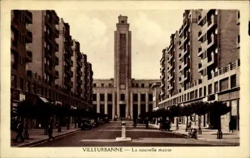 Ak Villeurbanne Rhone, Vue de la nouvelle mairie, Tour