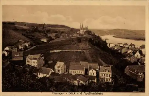 Ak Remagen am Rhein, Teilansicht, Apollinarisberg