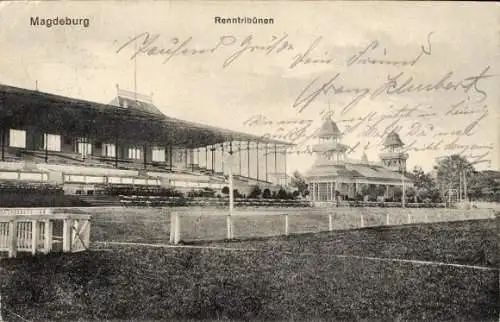 Ak Magdeburg an der Elbe, Renntribünen