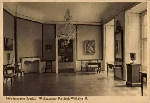 Ak Wrocław Breslau Schlesien, Schlossmuseum, Wohnzimmer Friedrich Wilhelms II.