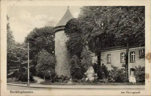 Ak Recklinghausen im Ruhrgebiet, Herzogswall, Engelsburg