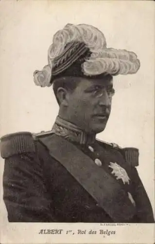 Ak König Albert I. von Belgien, Portrait