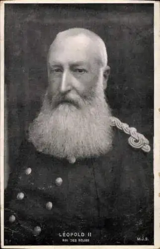 Ak König Leopold II. von Belgien, Portrait