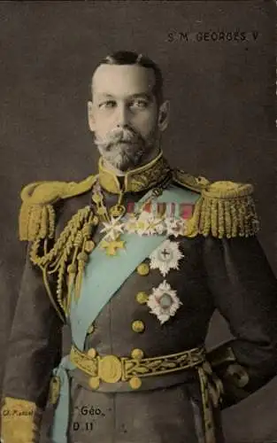 Ak König George V. von England, Portrait, Uniform, Orden