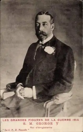 Ak König George V. von England, Sitzportrait in zivil