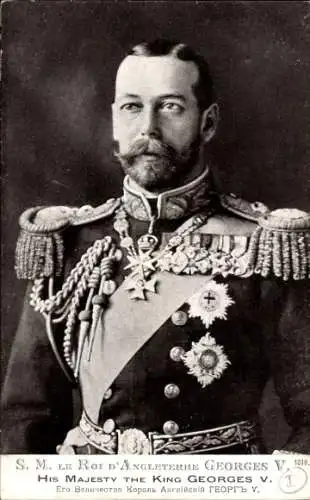 Ak König George V. von England, Portrait in Uniform, Orden