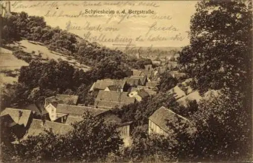 Ak Schriesheim an der Bergstraße, Totalansicht