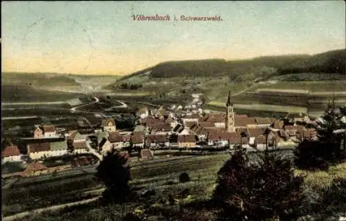 Ak Vöhrenbach im Schwarzwald Baden, Totalansicht, Kirchturm