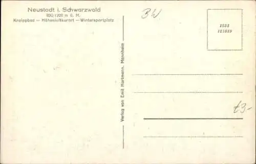 Ak Neustadt im Schwarzwald, Panorama vom Ort