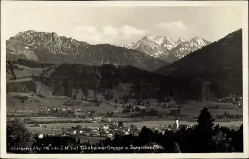 Ak Wertach im Allgäu, Panorama, Tannheimer Gruppe, Sorgschroffen