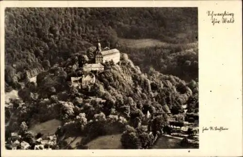 Ak Schwarzburg in Thüringen, Fliegeraufnahme