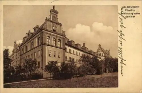 Ak Waldenburg in Sachsen, fürstlich schönburgsches Seminar