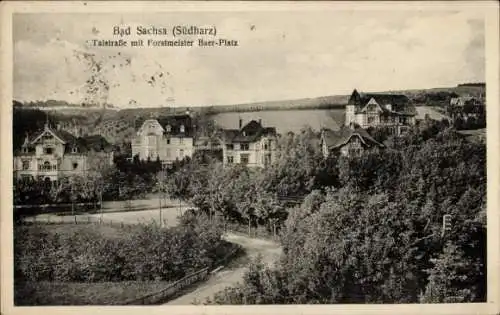 Ak Bad Sachsa im Harz, Talstraße, Forstmeister Baer-Platz