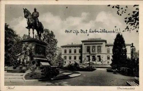 Ak Kiel, Universität, Reiterstatue