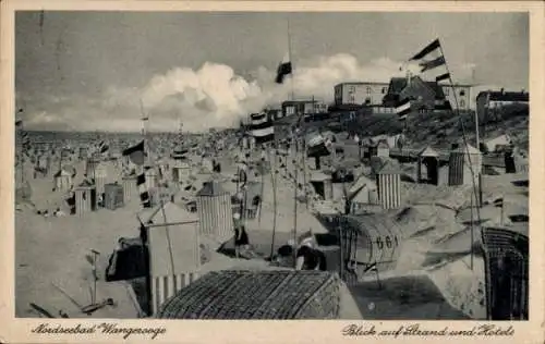 Ak Nordseebad Wangerooge in Ostfriesland, Strand, Hotels