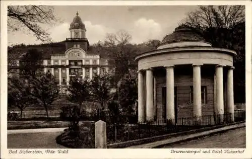 Ak Bad Liebenstein im Thüringer Wald, Brunnentempel, Hotel Kaiserhof