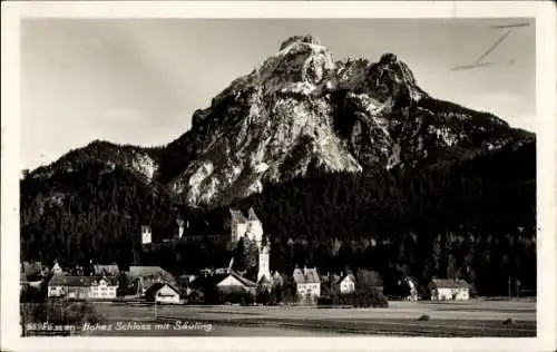 Ak Füssen am Lech Allgäu, Hohes Schloss, Säuling