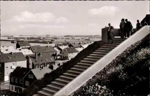 Ak Nordseeinsel Helgoland, Treppe mit Unterland