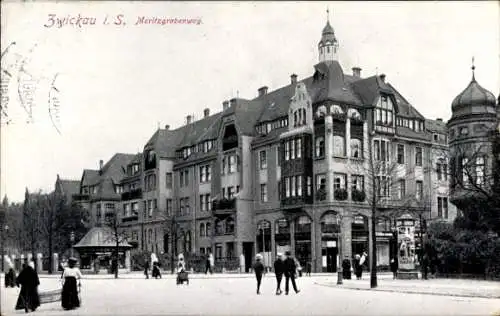 Ak Zwickau in Sachsen, Moritzgrabenweg, Litfaßsäule