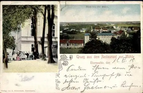 Ak Eberswalde in der Mark, Restaurant zur Mühle, Aussicht