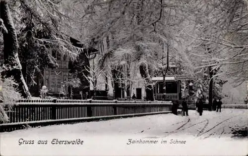 Ak Eberswalde in der Mark, Zainhammer im Schnee