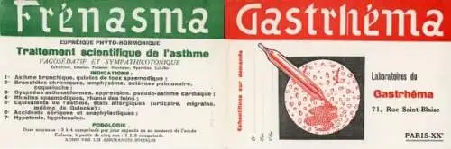 Klapp Ak Reklame, Gastrhema, Spezifische Anämien, Laboratoires du Frenasma