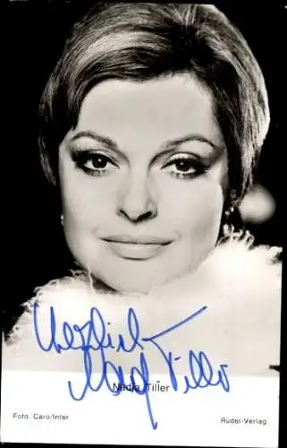 Ak Schauspielerin Nadja Tiller, Portrait, Autogramm
