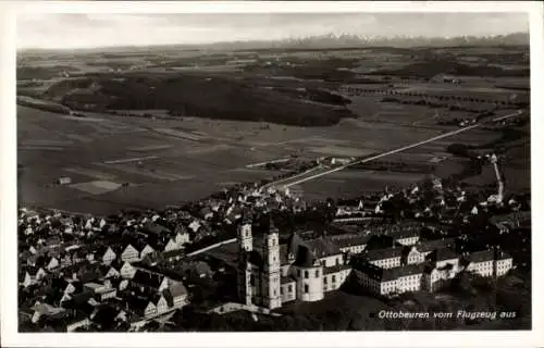 Ak Ottobeuren in Oberschwaben Allgäu, Fliegeraufnahme