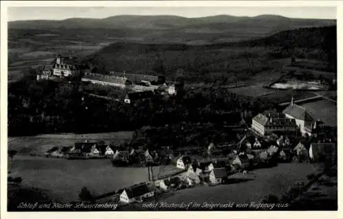 Ak Scheinfeld im Steigerwald Mittelfranken, Kloster Schwarzenberg, Fliegeraufnahme